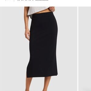 Cozy Earth size L Black Women's Brushed Bamboo Midi Skirt (reg $68)